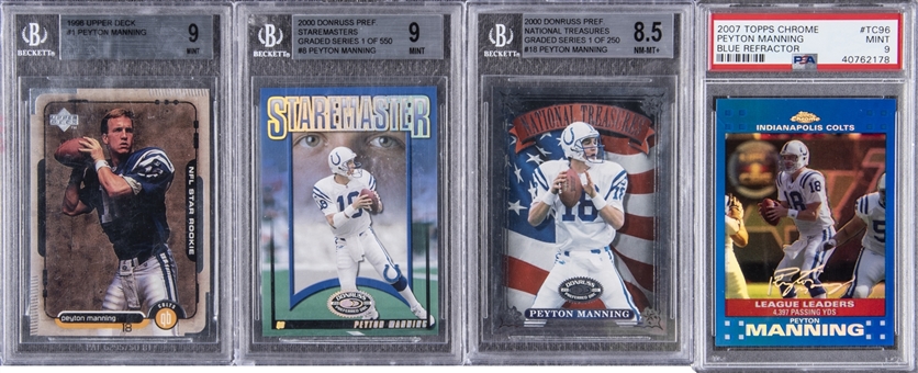 1998-2007 Peyton Manning Graded Card Collection (4 Different) - Including Rookie Card!